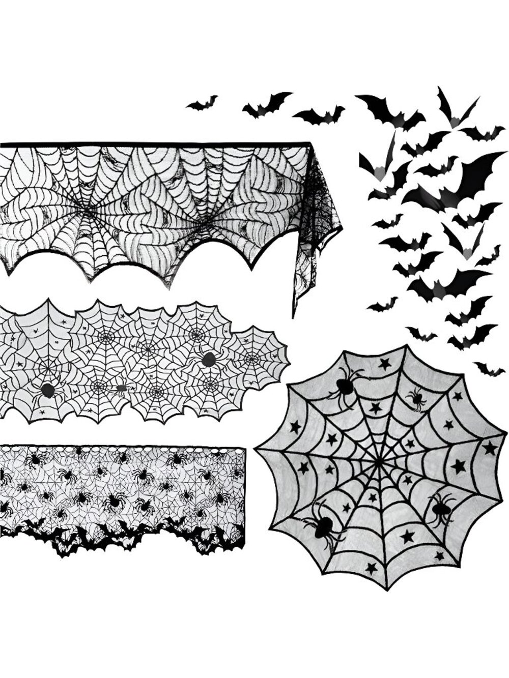 5 Pack Halloween Spider Decorations Sets